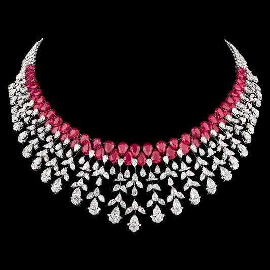 18K White Gold Diamond Necklace - 69.25ct VVS-VS-IJ