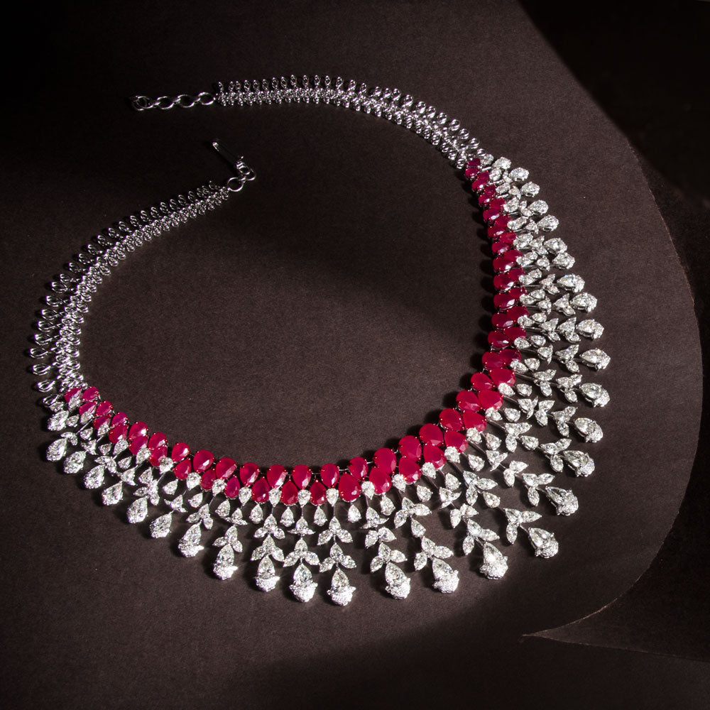 18K White Gold Diamond Necklace - 69.25ct VVS-VS-IJ