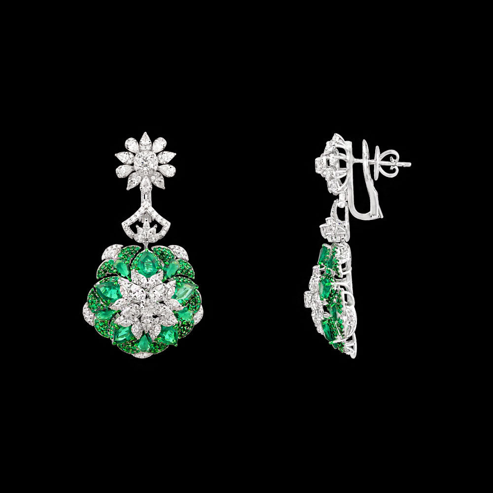 18K White Gold Diamond Jewellery - 6.427ct VS-SI-FG with Colour Stones