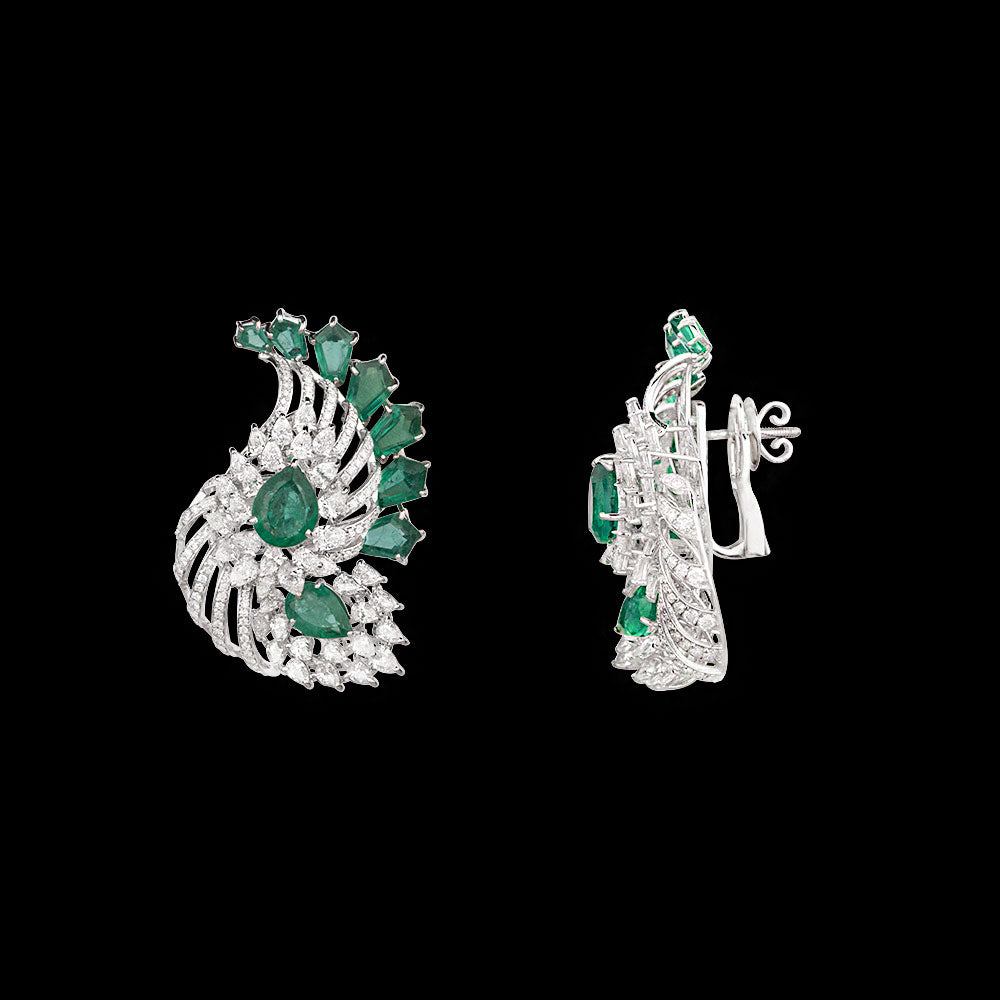 18K White Gold Diamond Jewellery - 8.343ct VVS-EF with Colour Stones