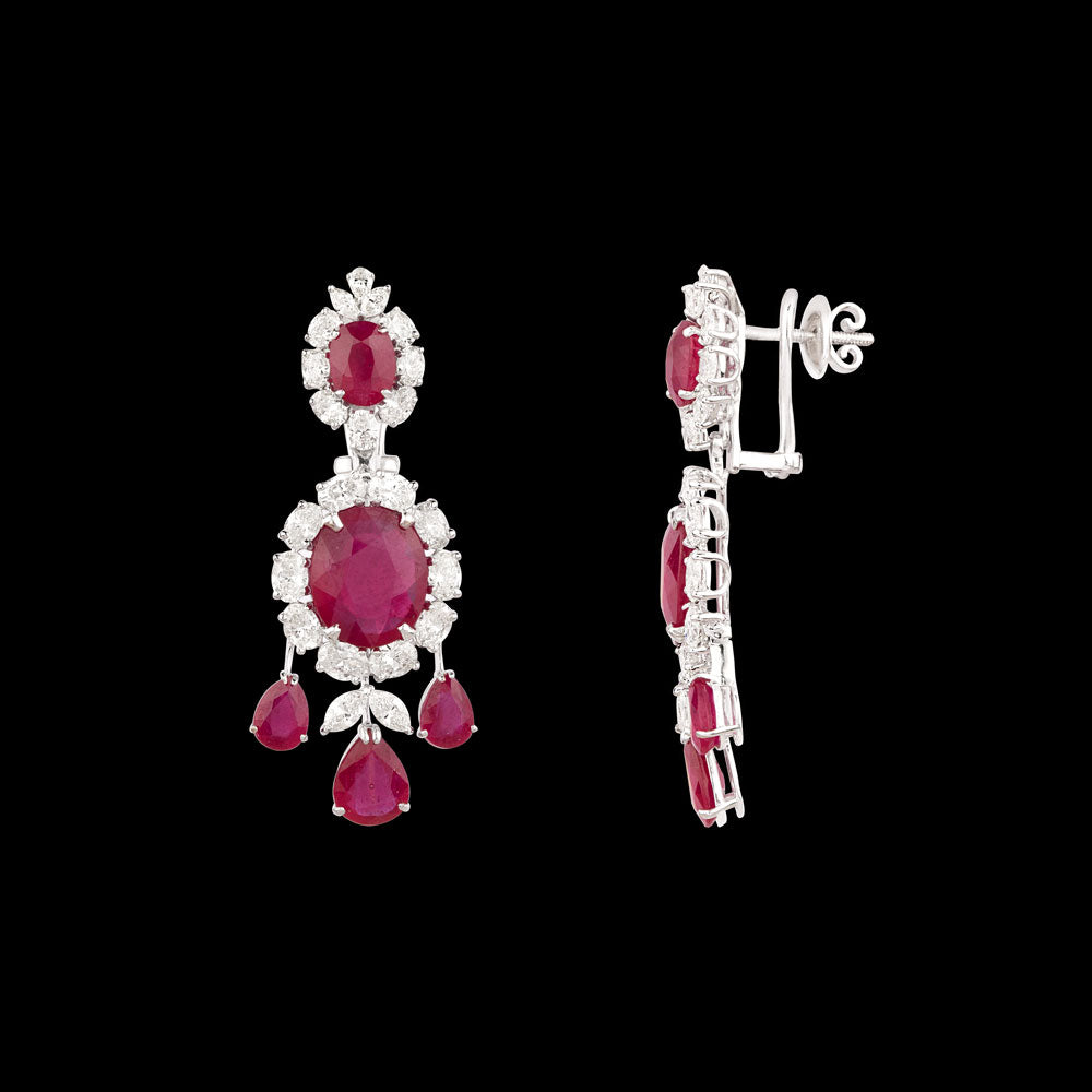 18K White Gold Diamond Jewellery - 6.394ct VS-SI-HI with Colour Stones