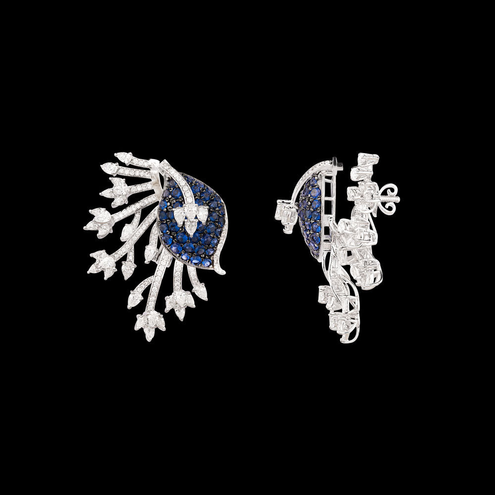 18K White Gold Diamond Jewellery - 4.305ct VVS-EF with Colour Stones