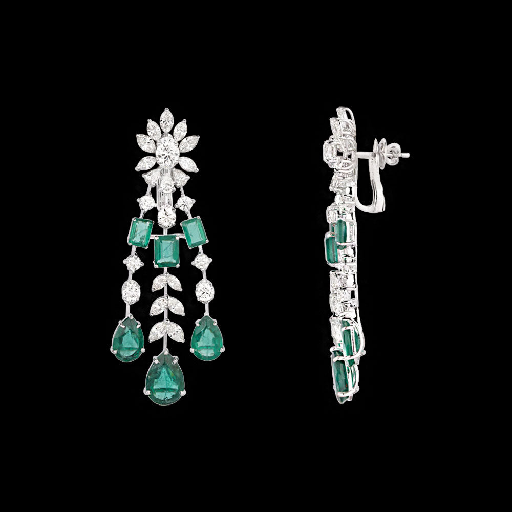 18K White Gold Diamond Jewellery - 12.761ct VVS-VS-IJ with Colour Stones
