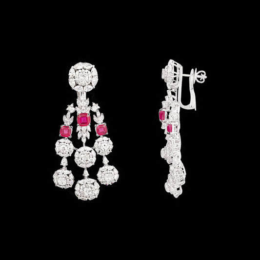 18K White Gold Diamond Jewellery - 15.879ct VVS-VS-GH with Colour Stones