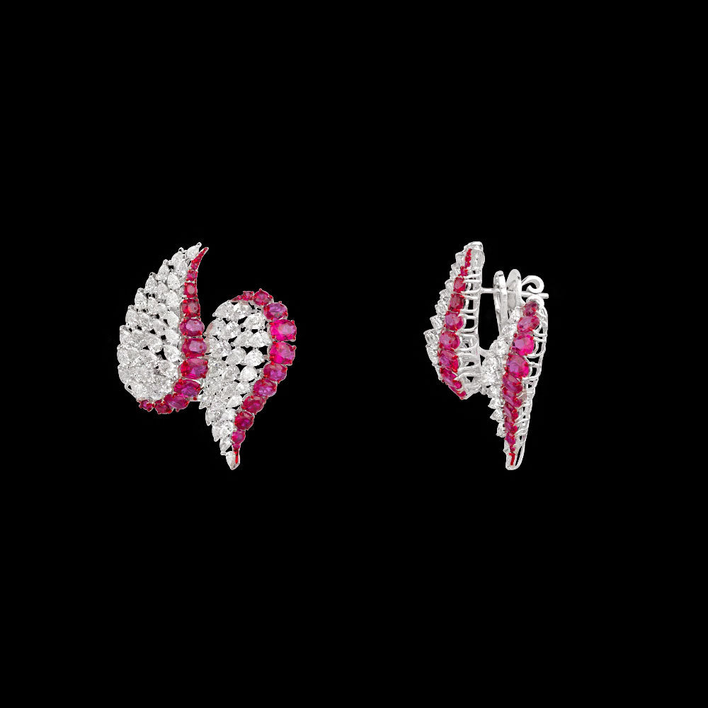 18K White Gold Diamond Jewellery - 6.79ct VS-SI-FG with Colour Stones