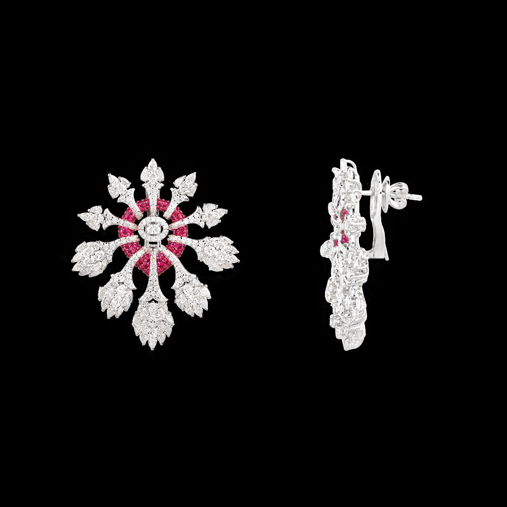 18K White Gold Diamond Jewellery - 7.196ct VS-SI-EF with Colour Stones