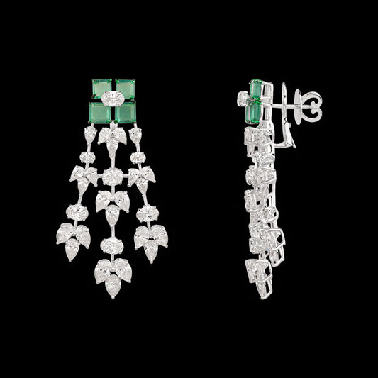 14K White Gold Diamond Jewellery - 11.949ct VVS-VS-HI with Colour Stones