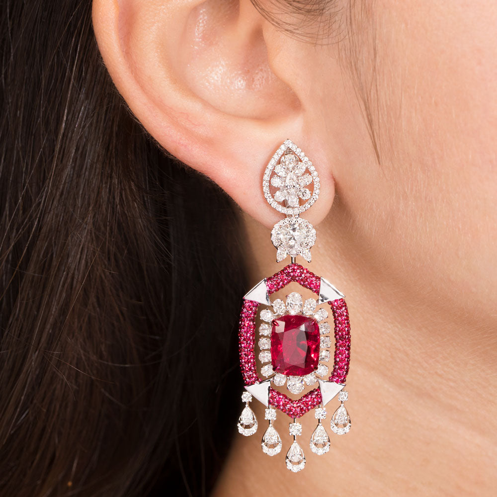 18K White Gold Diamond Jewellery - 5.29ct VS-SI-GH with Colour Stones
