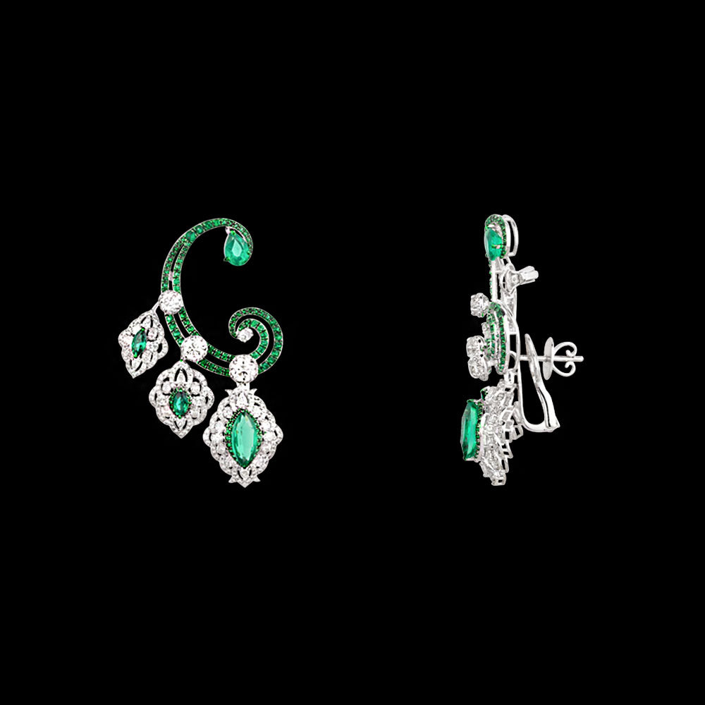 18K White Gold Diamond Jewellery - 6.162ct VS-SI-GH with Colour Stones