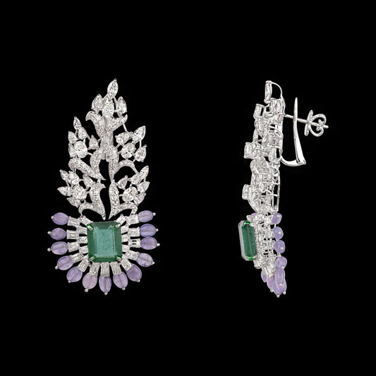 14K White Gold Diamond Jewellery - 14.292ct VS-SI-GH with Colour Stones
