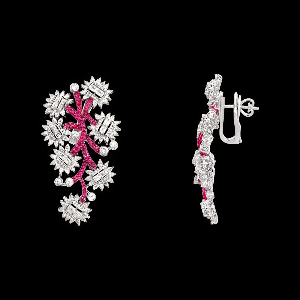 18K White Gold Diamond Jewellery - 8.771ct VVS-FG with Colour Stones