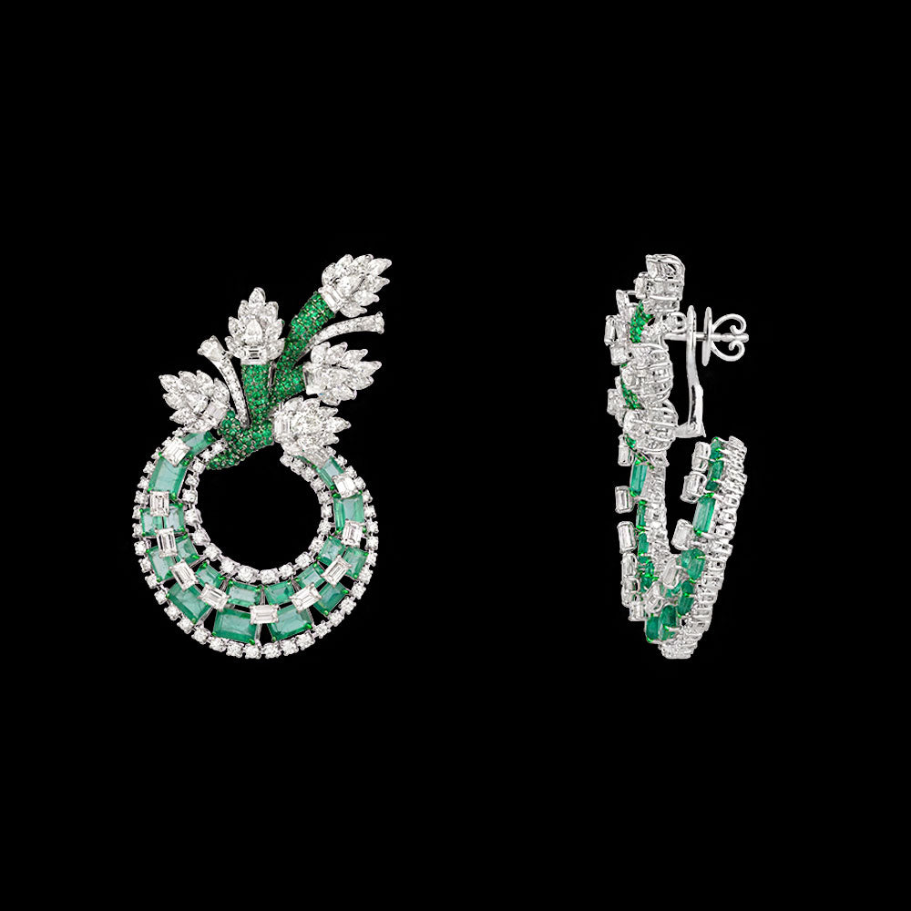 18K White Gold Diamond Jewellery - 13.991ct VS-SI-HI with Colour Stones