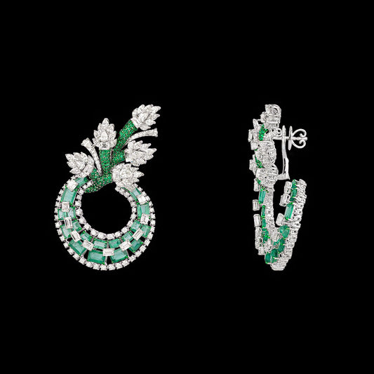 18K White Gold Diamond Jewellery - 13.991ct VS-SI-HI with Colour Stones