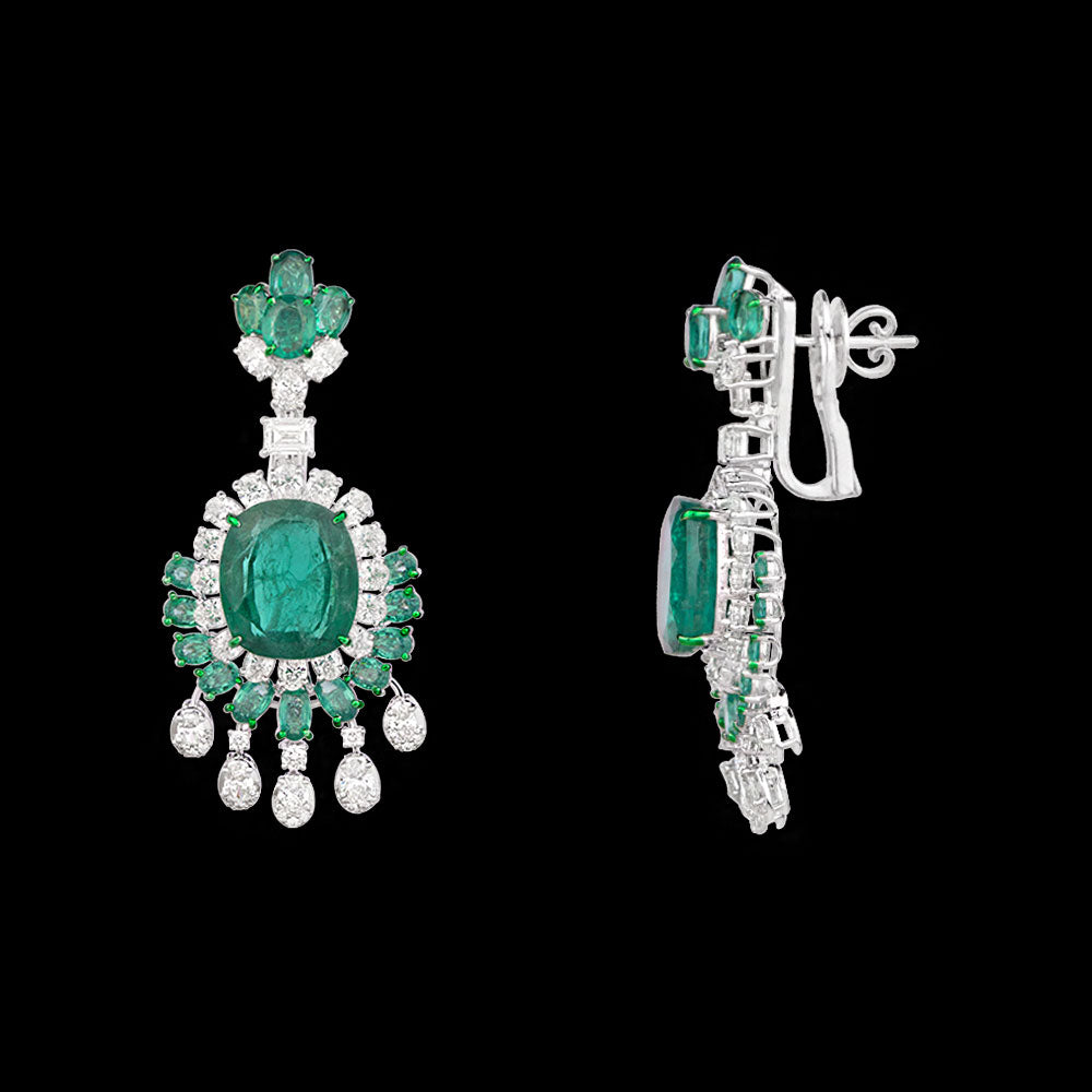 18K White Gold Diamond Jewellery - 7.755ct VVS-VS-HI with Colour Stones