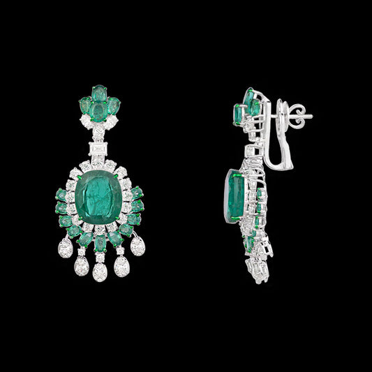 18K White Gold Diamond Jewellery - 7.755ct VVS-VS-HI with Colour Stones