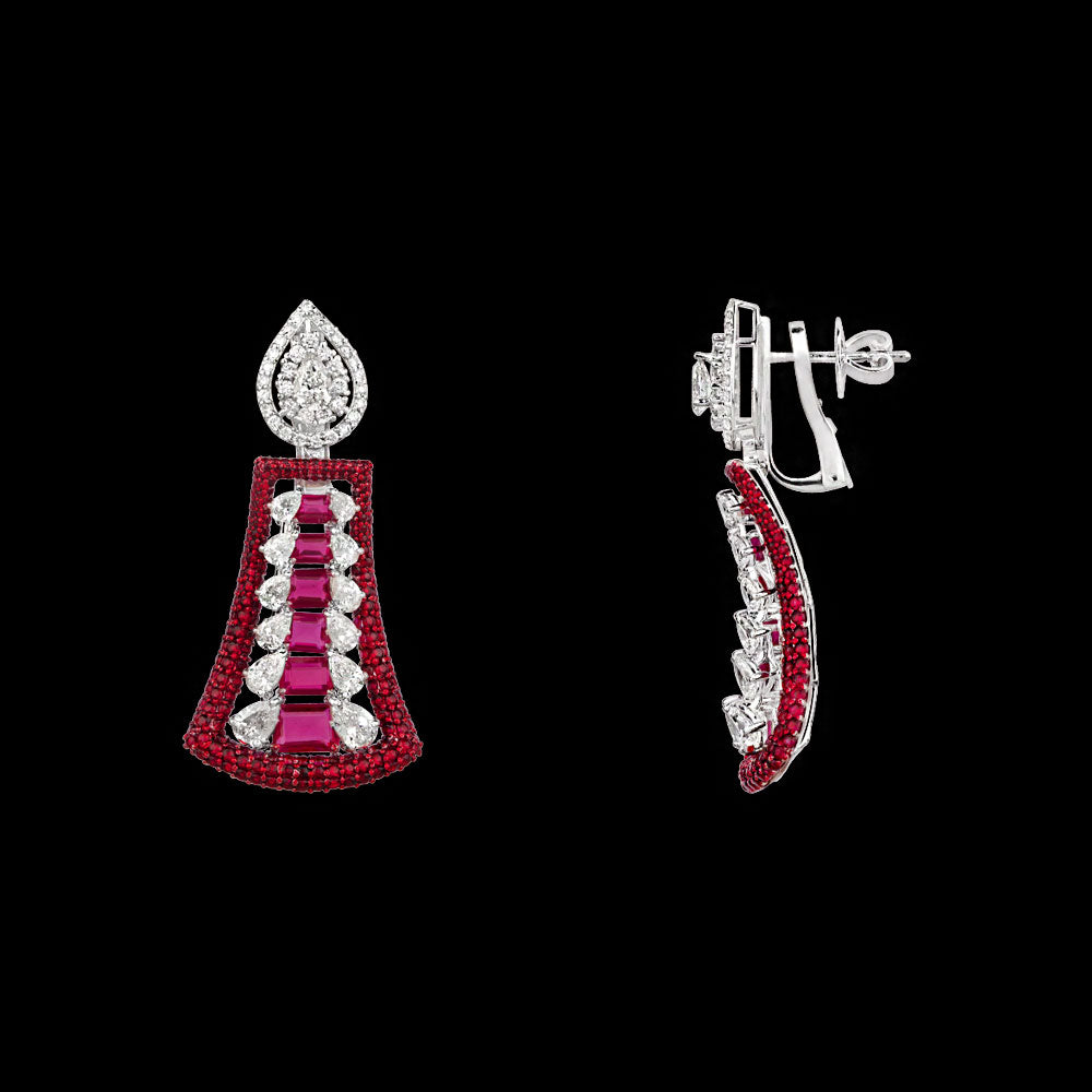 18K White Gold Diamond Jewellery - 6.286ct VS-SI-HI with Colour Stones