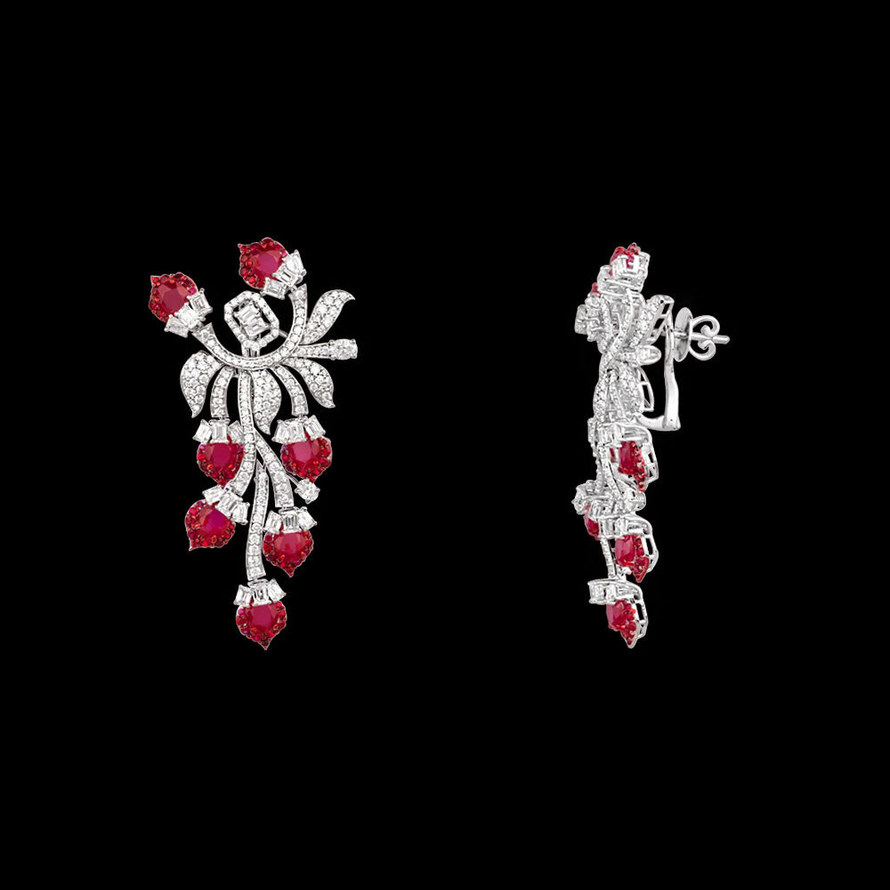 18K White Gold Diamond Jewellery - 7.479ct VVS-EF with Colour Stones