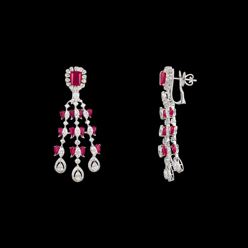 18K White Gold Diamond Jewellery - 8.959ct VS-SI-IJ with Colour Stones