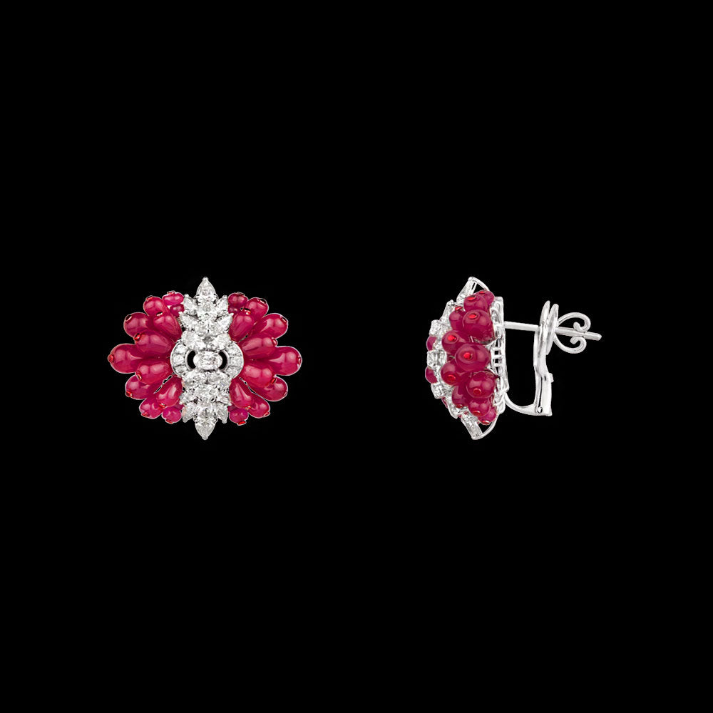18K White Gold Diamond Jewellery - 4.273ct VVS-VS-IJ with Colour Stones