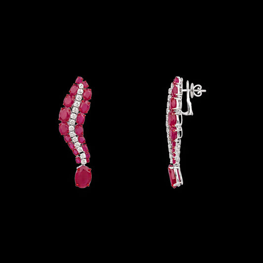 18K White Gold Diamond Jewellery - 3.769ct VVS-VS-GH with Colour Stones