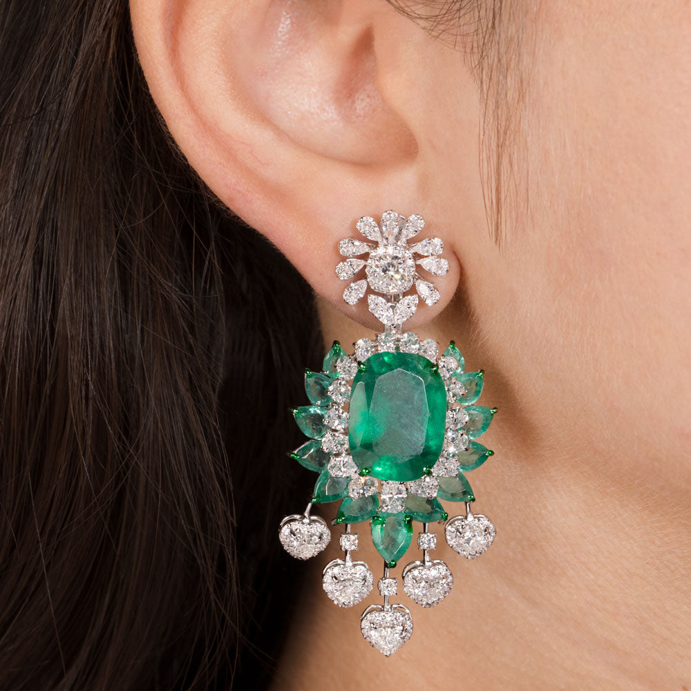 18K White Gold Diamond Jewellery - 8.301ct VS-SI-FG with Colour Stones