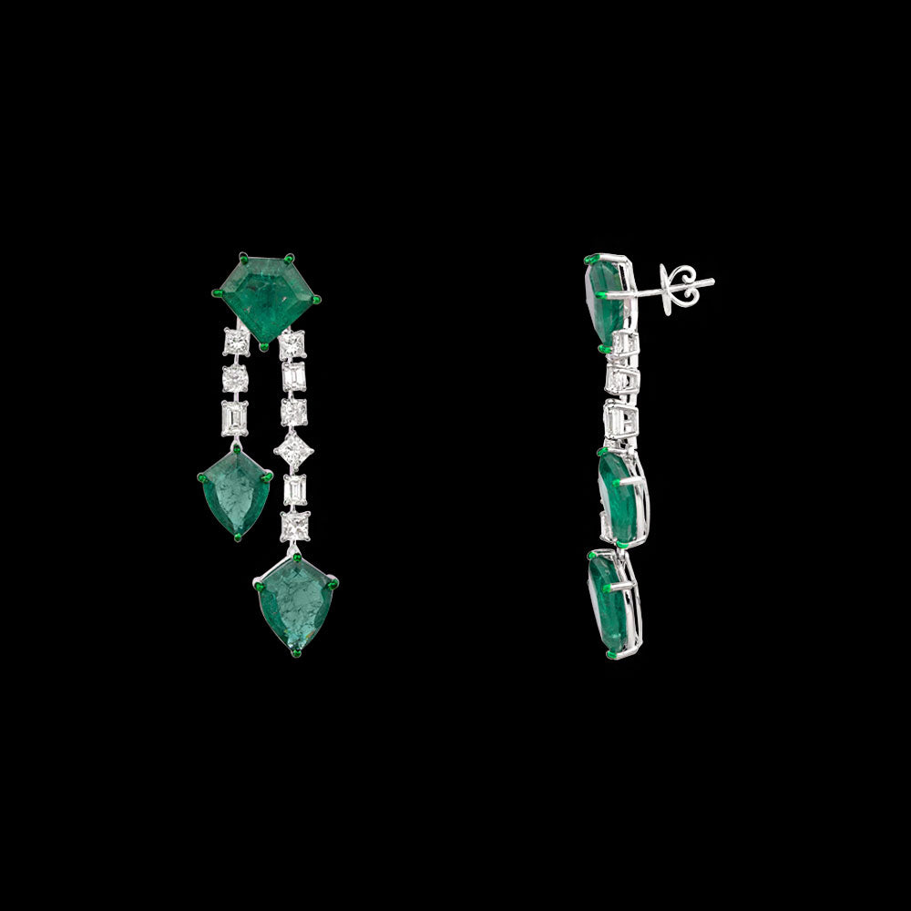 18K White Gold Diamond Jewellery - 8.466ct VVS-VS-HI with Colour Stones