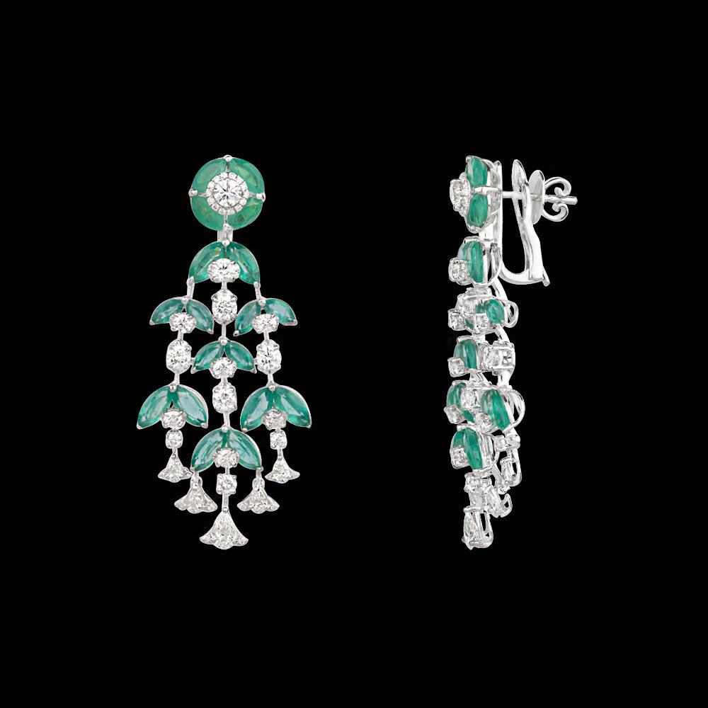 18K White Gold Diamond Jewellery - 6.332ct VVS-VS-HI with Colour Stones