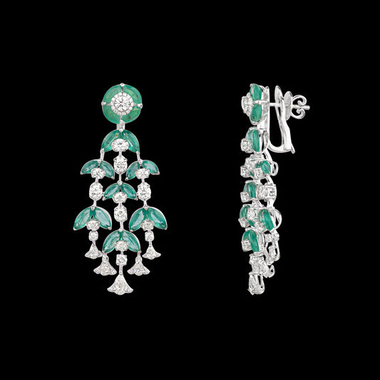 18K White Gold Diamond Jewellery - 6.332ct VVS-VS-HI with Colour Stones
