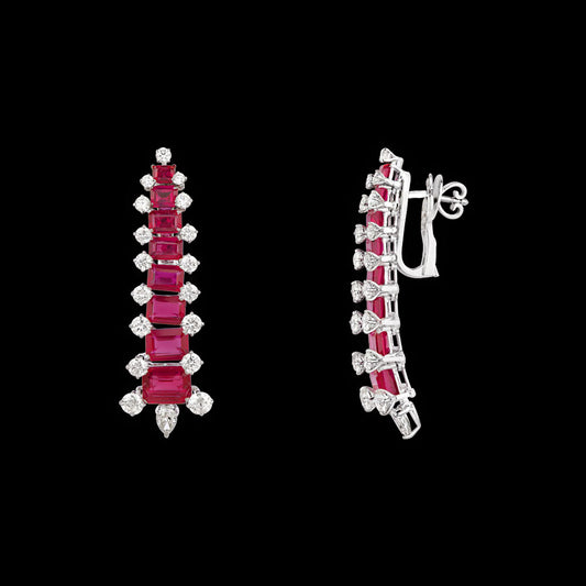 18K White Gold Diamond Jewellery - 5.293ct VVS-VS-JK with Colour Stones