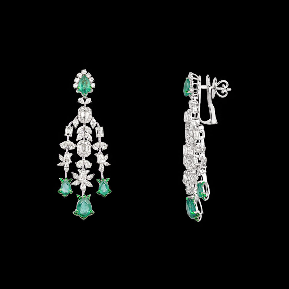 18K White Gold Diamond Jewellery - 6.624ct VS-SI-HIJ with Colour Stones