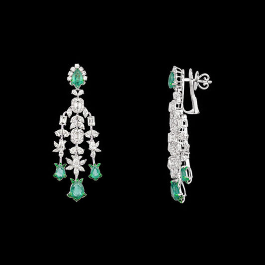 18K White Gold Diamond Jewellery - 6.624ct VS-SI-HIJ with Colour Stones