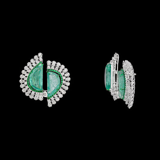 14K White Gold Diamond Jewellery - 5.254ct VVS-VS-EFG with Colour Stones