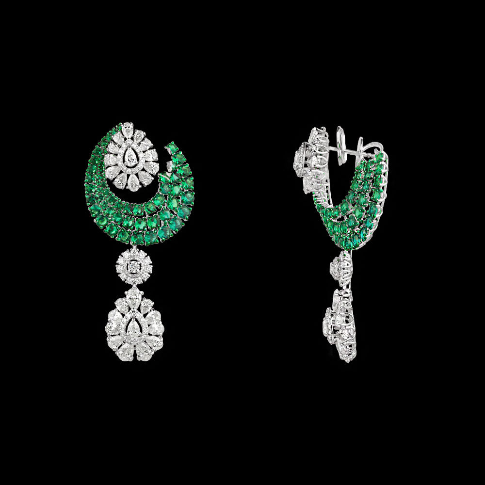 18K White Gold Diamond Jewellery - 9.687ct VVS-VS-JK with Colour Stones