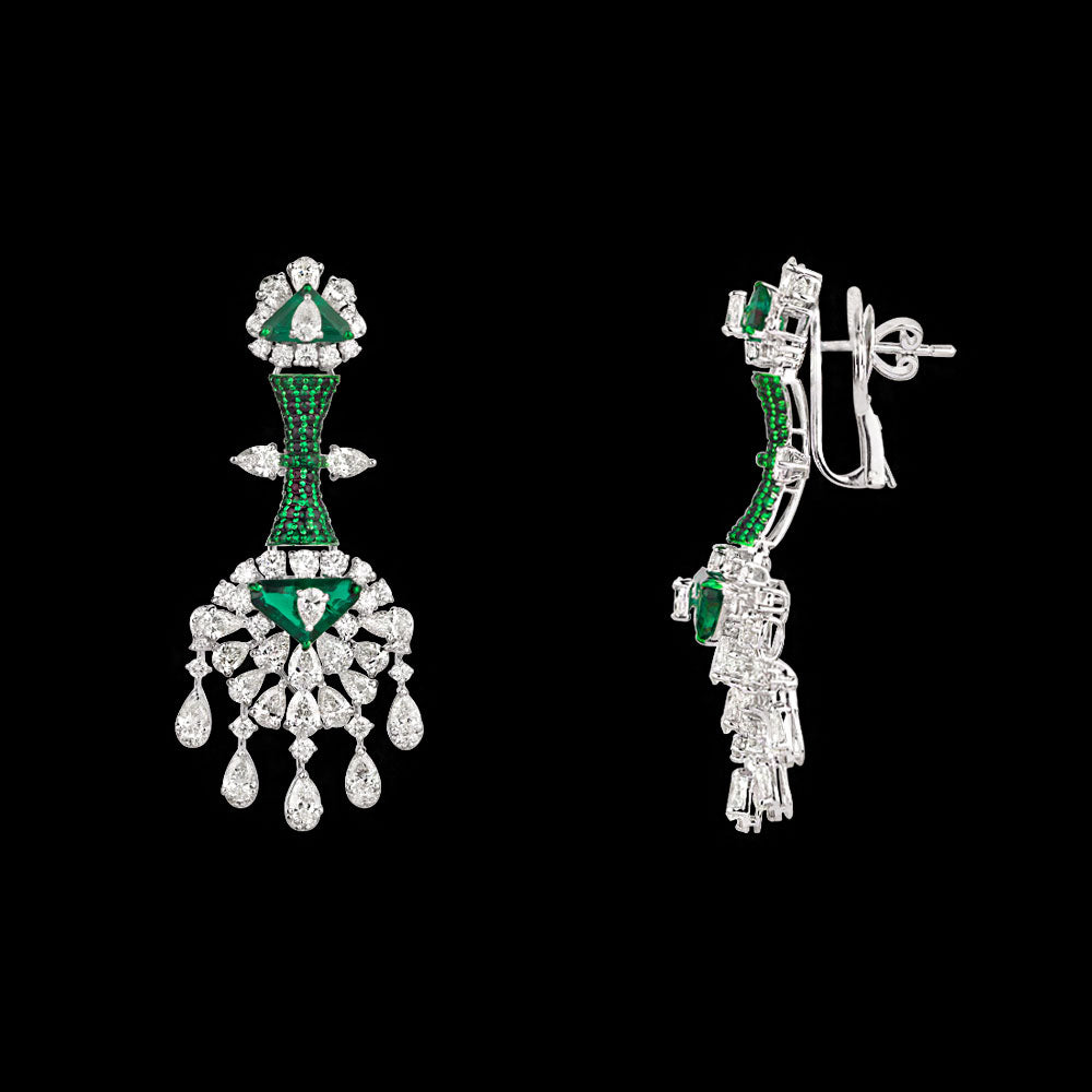 18K White Gold Diamond Jewellery - 10.303ct VS-SI-JK with Colour Stones
