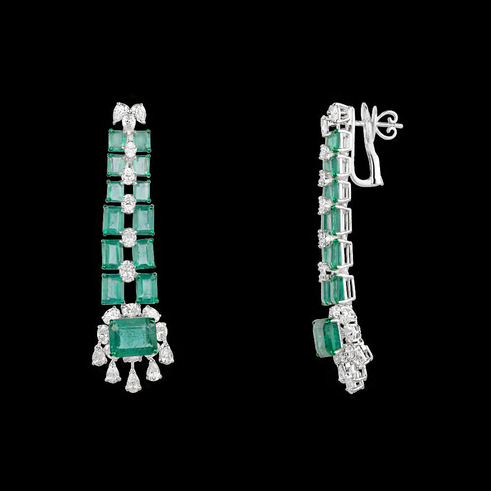 18K White Gold Diamond Jewellery - 6.444ct VVS-VS-HI with Colour Stones