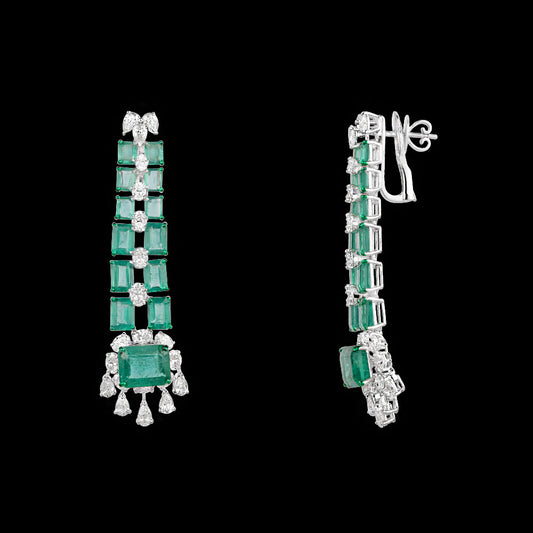 18K White Gold Diamond Jewellery - 6.444ct VVS-VS-HI with Colour Stones