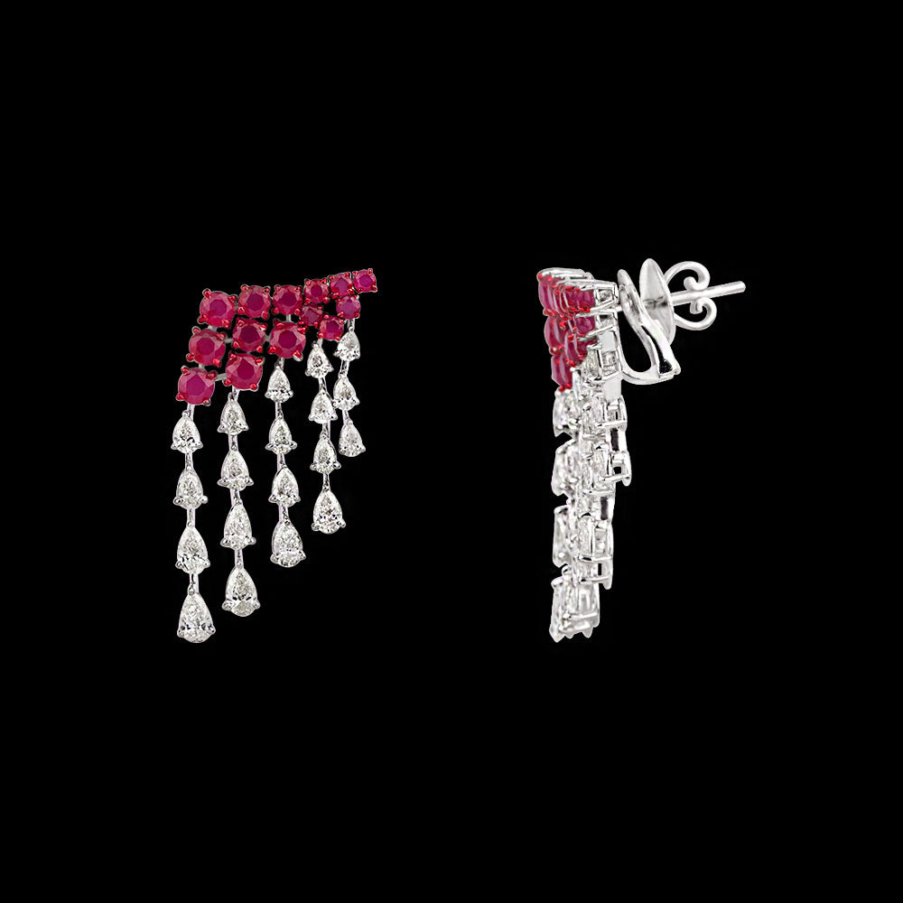 18K White Gold Diamond Jewellery - 4.595ct VS-SI-IJ with Colour Stones