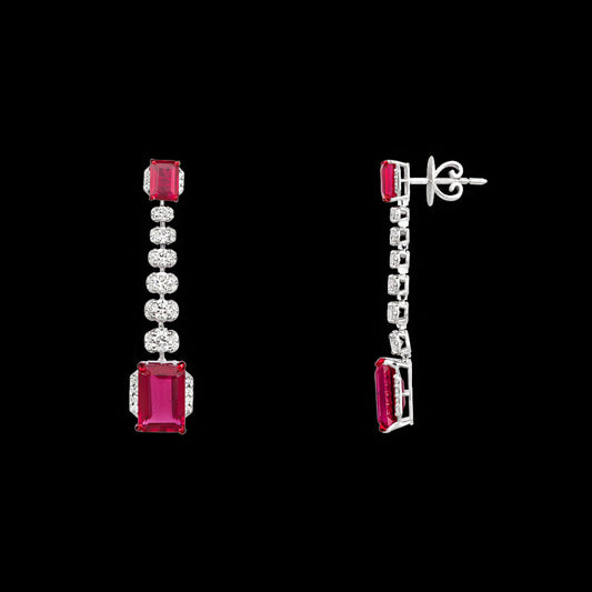 18K White Gold Diamond Jewellery - 2.345ct VVS-VS-GH with Colour Stones