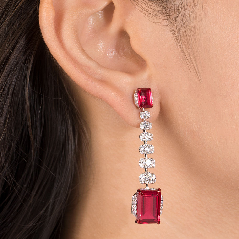 18K White Gold Diamond Jewellery - 2.345ct VVS-VS-GH with Colour Stones