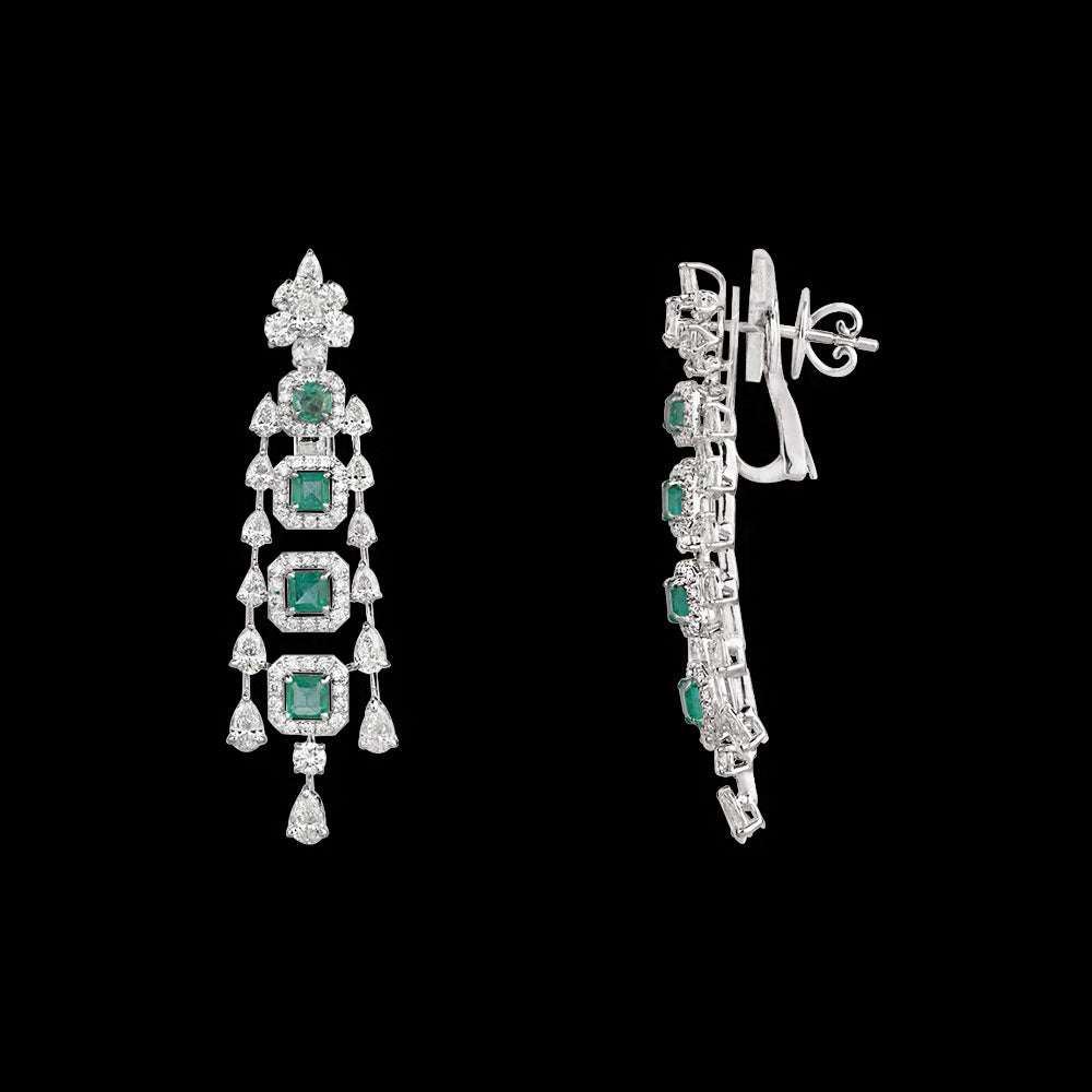 18K White Gold Diamond Jewellery - 5.389ct VS-SI-HI with Colour Stones