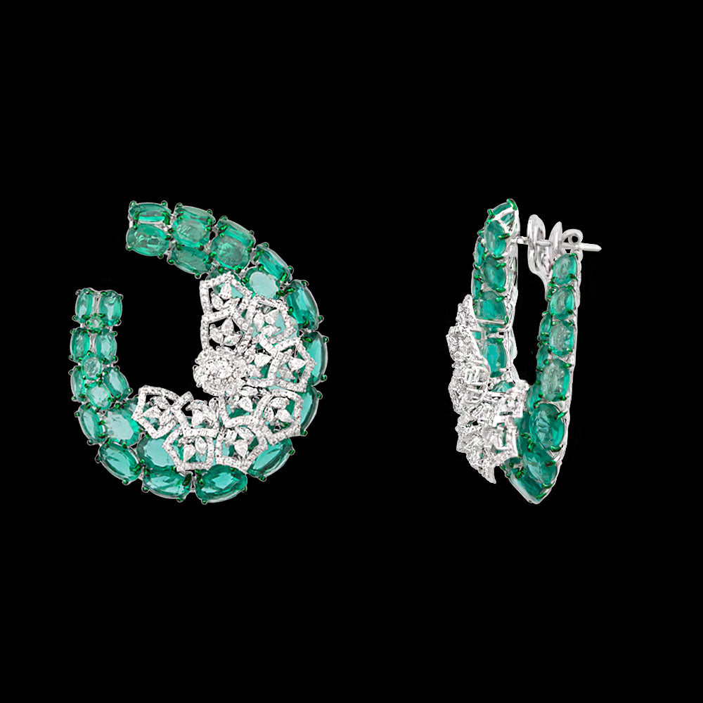 18K White Gold Diamond Jewellery - 5.508ct VS-SI-GH with Colour Stones