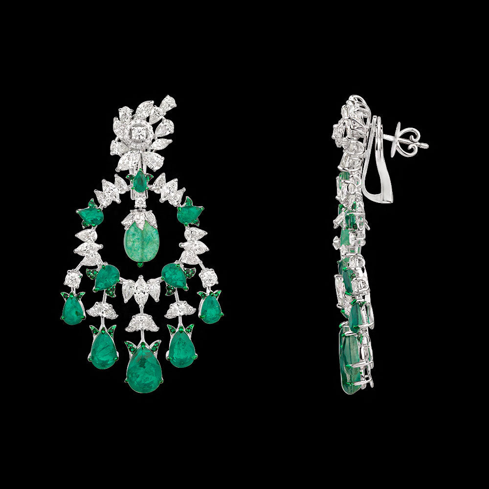 18K White Gold Diamond Jewellery - 11.925ct VS-SI-JK with Colour Stones