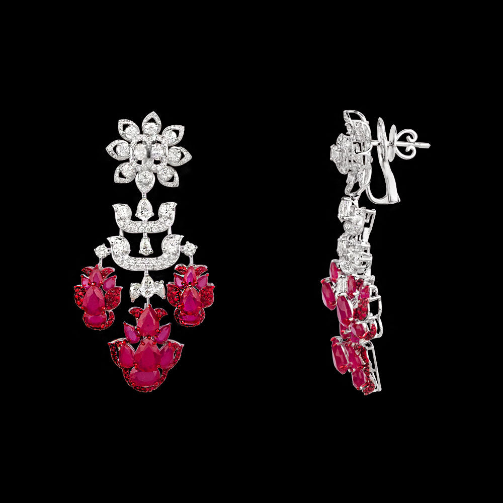 18K White Gold Diamond Jewellery - 4.83ct VS-SI-IJ with Colour Stones