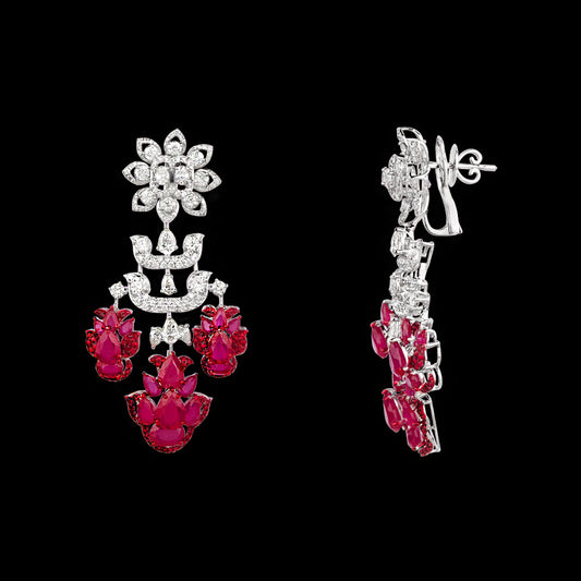 18K White Gold Diamond Jewellery - 4.83ct VS-SI-IJ with Colour Stones
