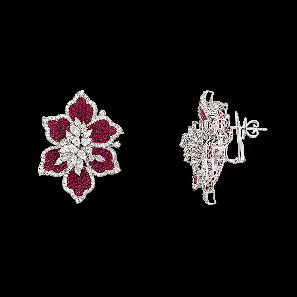 18K White Gold Diamond Jewellery - 12.356ct VS-SI-GH with Colour Stones