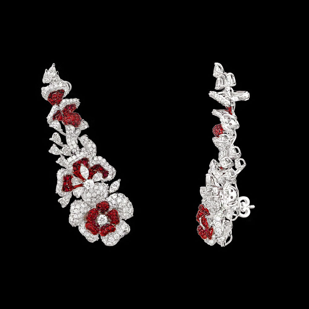 14K White Gold Diamond Jewellery - 13.412ct VVS-VS-IJ with Colour Stones