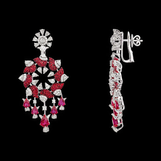 18K White Gold Diamond Jewellery - 6.493ct VS-SI-JK with Colour Stones