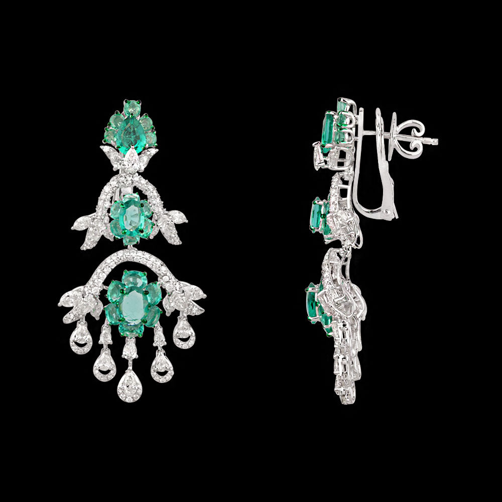 18K White Gold Diamond Jewellery - 5.819ct VS-SI-HI with Colour Stones