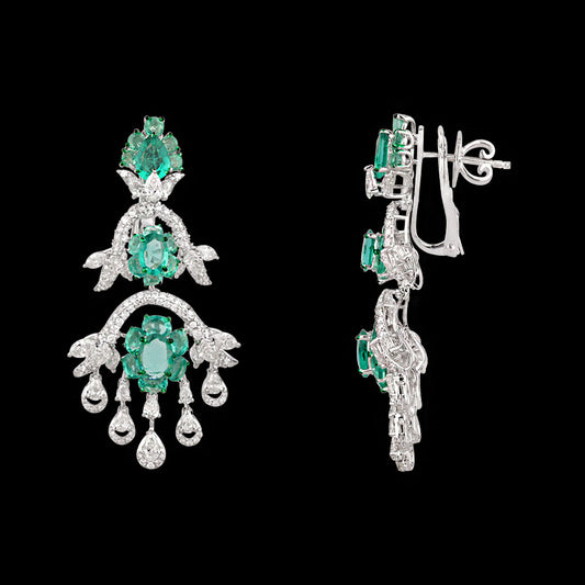 18K White Gold Diamond Jewellery - 5.819ct VS-SI-HI with Colour Stones