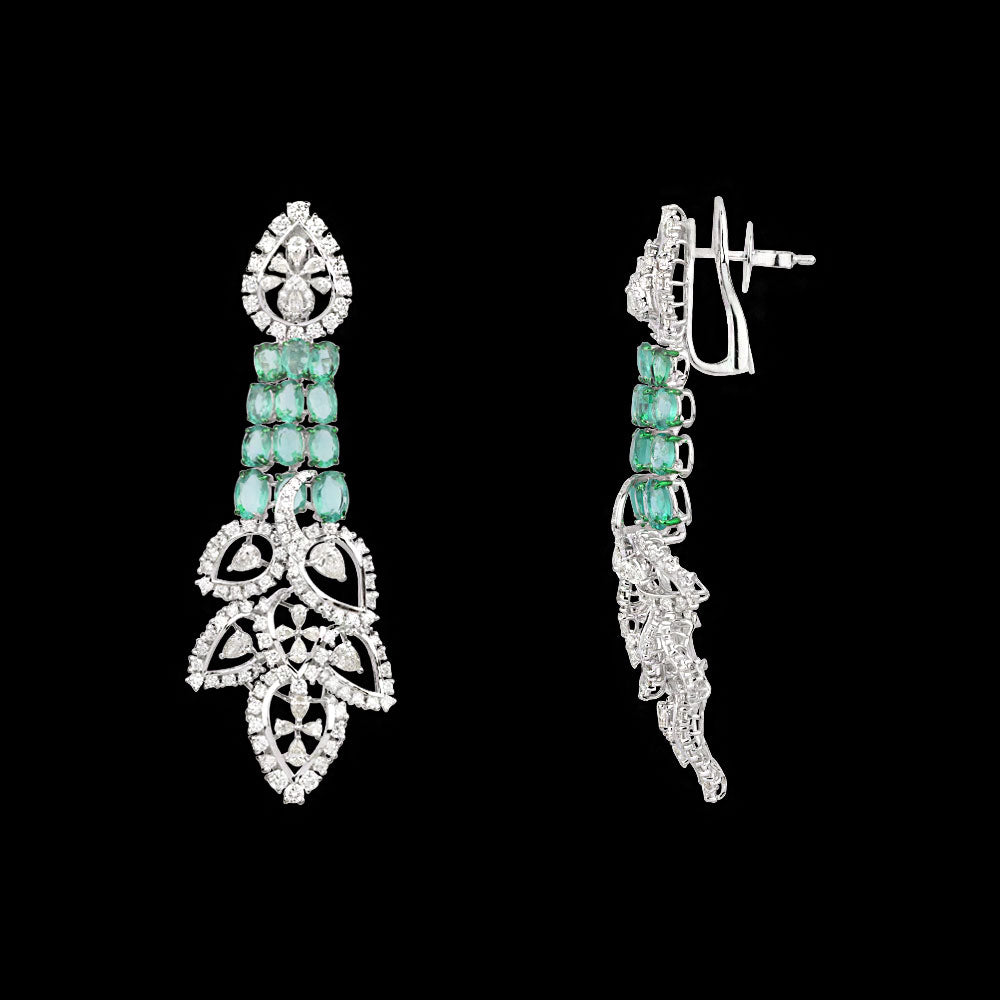 14K White Gold Diamond Jewellery - 6.624ct VS-SI-JK with Colour Stones